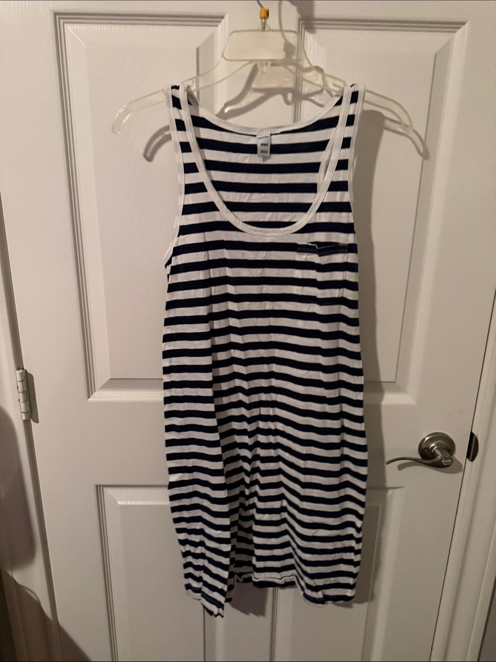 Old Navy Navy and White Striped Tank One-Piece